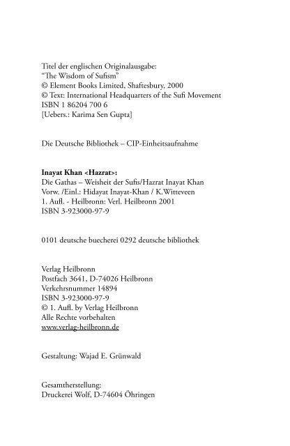 Die Gathas - Weisheit der Sufis von Hazrat Inayat Khan (Leseprobe)