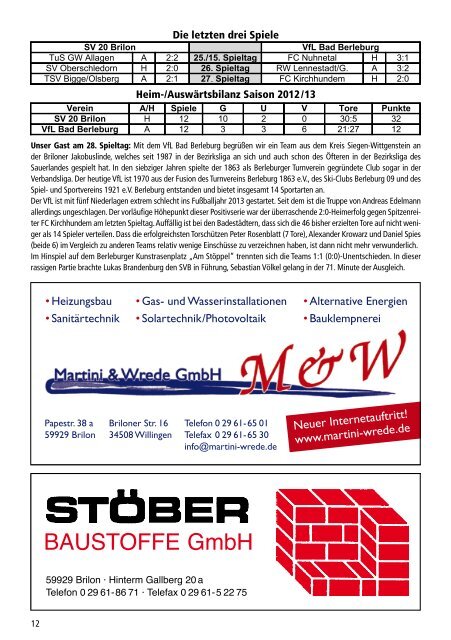 9. Ausgabe vom 05.05.2013 (PDF 6,80MB) - SV 20 Brilon