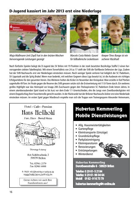 9. Ausgabe vom 05.05.2013 (PDF 6,80MB) - SV 20 Brilon