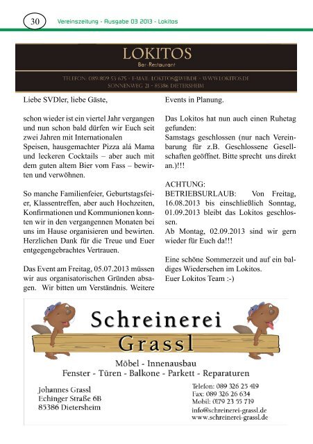 Vereinszeitung Ausgabe 17 vom Juli 2013 (PDF ... - SV Dietersheim