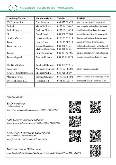 Vereinszeitung - SV Dietersheim