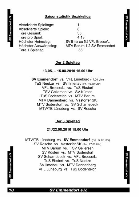 SV Emmendorf - VFL LÃ¼neburg