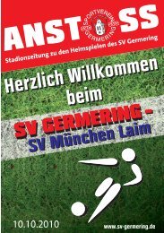 9. Spieltag: SVG - SV Germering