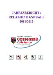 Jahresbericht 2011/2012 - ASV Gossensass