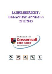 Jahresbericht 2012/2013 - ASV Gossensass