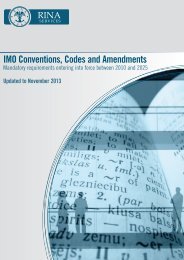 RINA SERVICES IMO Conventions, Codes and Amendments