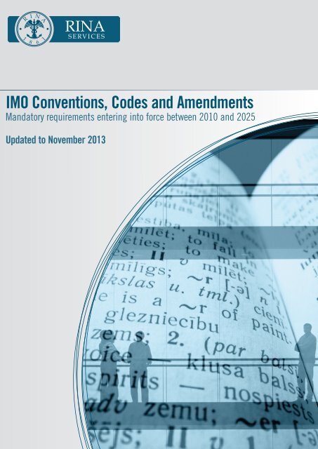 Rina Services Imo Conventions Codes And Amendments