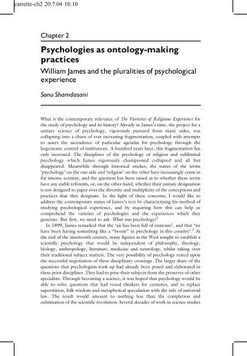 Psychologies as ontology-making practices - Pantheatre