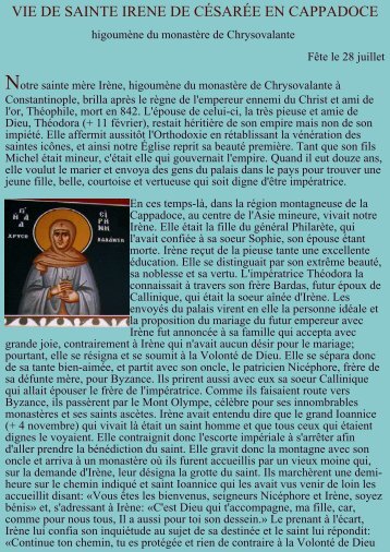 Vie de sainte IrÃ¨ne de Chrysovalante