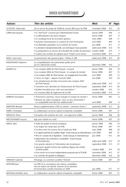 Index 2008 (36p -20x29,7).qxp - Ordre des Experts-Comptables