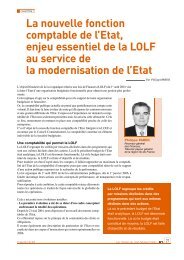 La nouvelle fonction comptable de l'Etat, enjeu essentiel de la LOLF ...