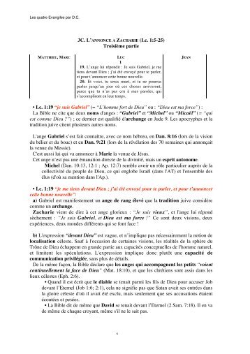 3C. L'ANNONCE A ZACHARIE (Lc. 1:5-25) TroisiÃ¨me ... - Hysope