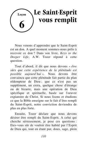 LeÃ§on 6: Le Saint-Esprit vous remplit