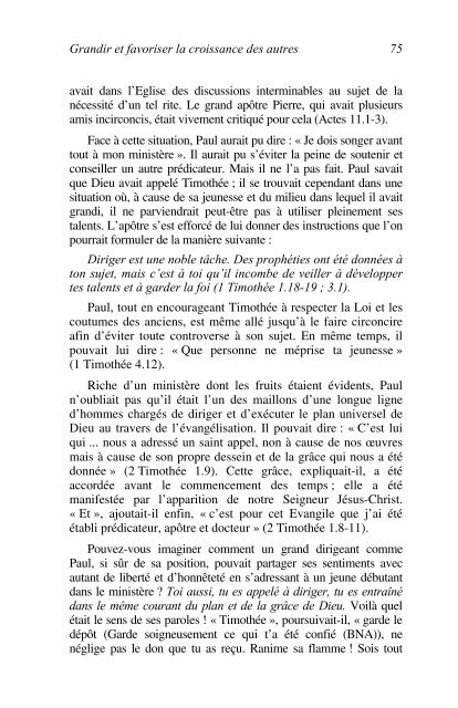 LeÃ§on 3 : Grandir et favoriser la croissance des autres