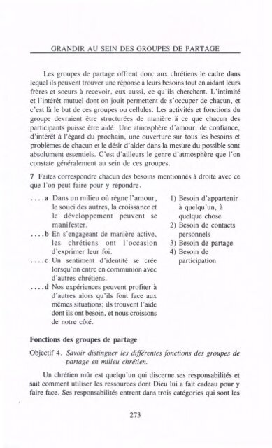 Contribuer Ã  la croissance des chrÃ©tiens