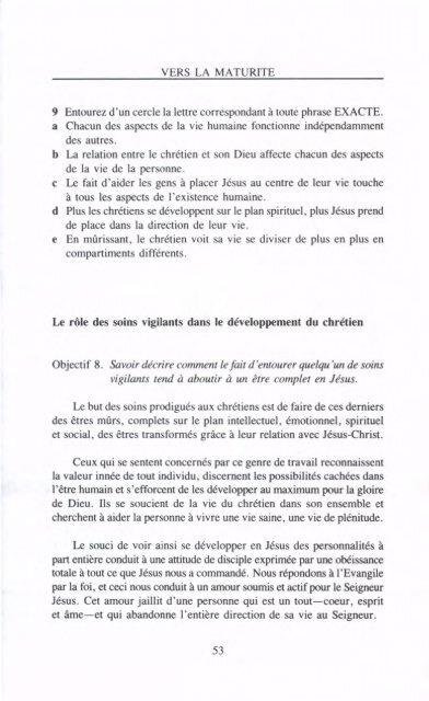 Contribuer Ã  la croissance des chrÃ©tiens