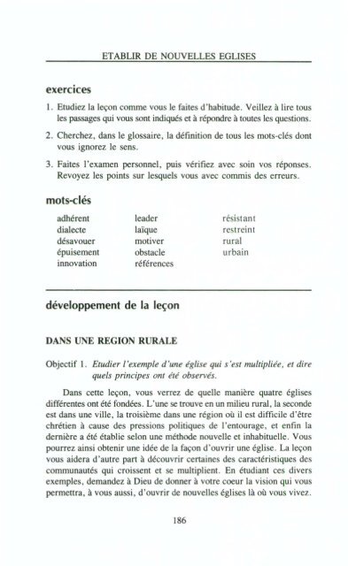 Ãtablir de nouvelles Ãglises