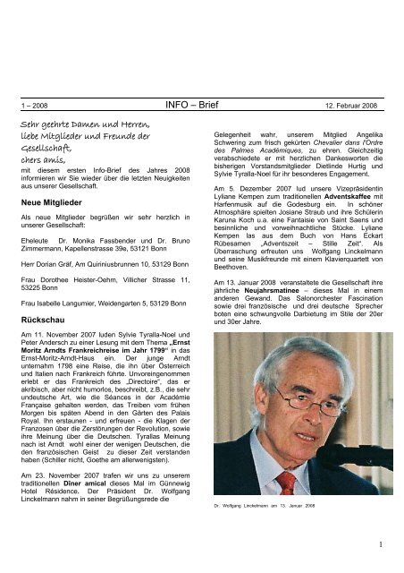 InfoBrief 2008-1 - Deutsch-Französische Gesellschaft Bonn und ...