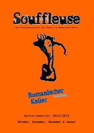 Souffleuse - Die Programmzeitschrift des Theaters im Romanischen Keller, Wintersemester 2014/15