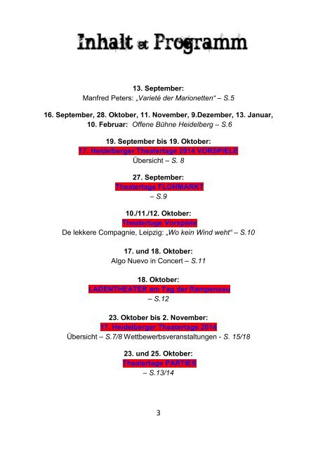 Souffleuse - Die Programmzeitschrift des Theaters im Romanischen Keller, Wintersemester 2014/15