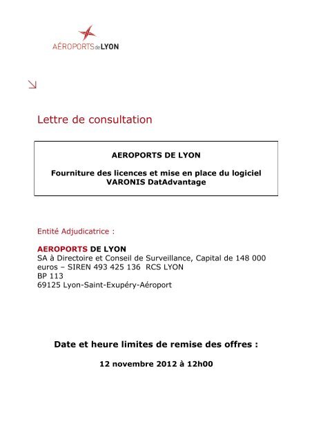 Lettre de consultation - AÃ©roports de Lyon
