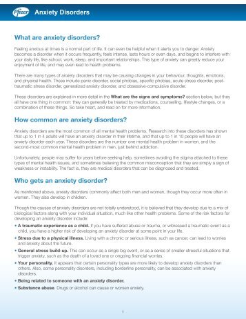 How common are anxiety disorders? Who gets an anxiety ... - Pfizer.ca