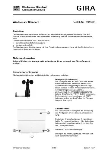 Windsensor Standard Art. Nr.: 913 00 - Gira