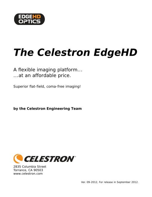 Celestron EdgeHD White Paper - First Light Optics