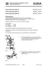 Antennensteckdose GEDU 10 / 15 / 20 - Gira