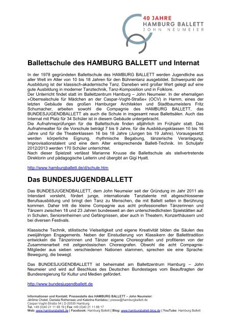 Pressemappe - Hamburg Ballett