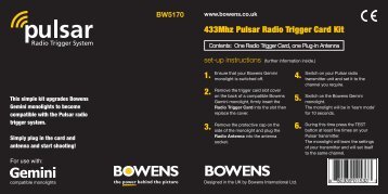 Pulsar Radio Trigger Card - bowens