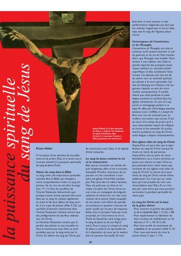 La puissance spirituelle du sang de JÃ©sus - Campus pour Christ