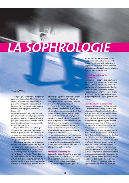 LA SOPHROLOGIE - Campus pour Christ