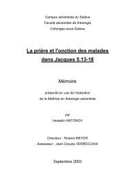 Memoire de maitrise - Vesselin Antonov - archives adventistes