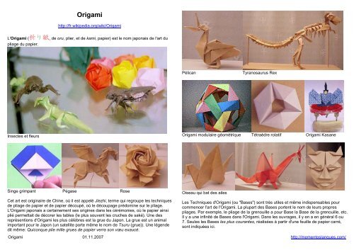 Origami Mementoslanguesfr
