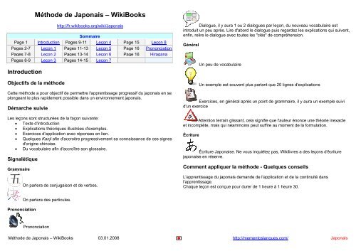 Methode De Japonais Wikibooks Mementoslangues Fr