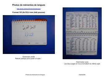 Photos de mémentos de langues - mementoslangues.fr