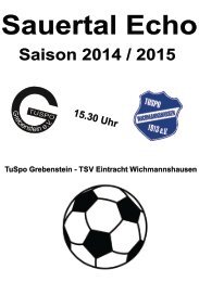 Sauertal Echo: TuSpo Grebenstein - TSV Eintracht Wichmannshausen