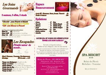 Carte SOINS SPA - Relais du Plessis