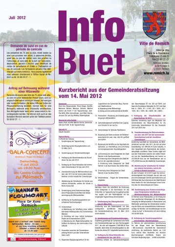 Kurzbericht aus der Gemeinderatssitzung vom 14. Mai 2012 - Remich