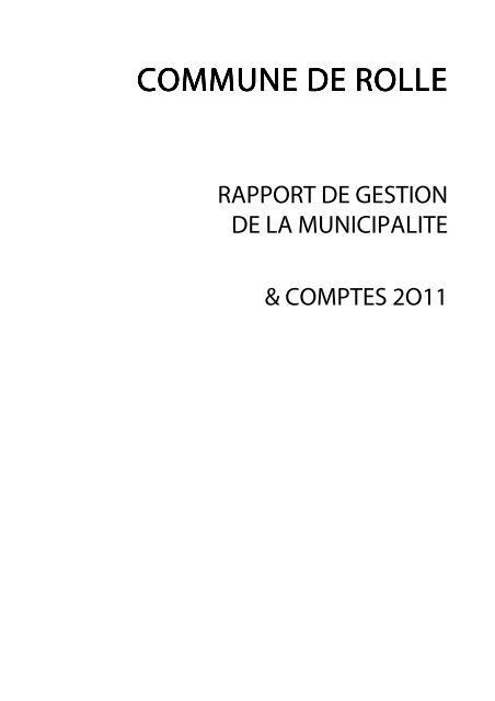 Rapport gestion 2011 - part 1 - Rolle