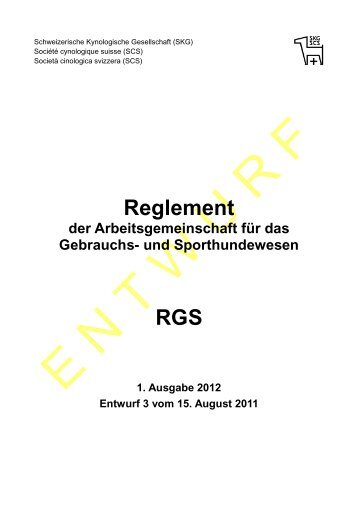 Reglement RGS - Schweizerischer SchÃ¤ferhund-Club