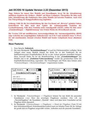 Jeti DC/DS-16 Update Version 2.22 - Esprit Model