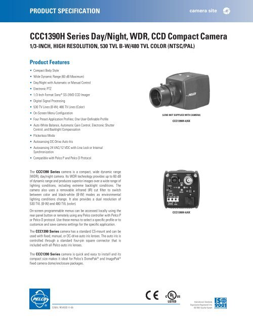 CCC1390H Series Day/Night, WDR, CCD Compact Camera