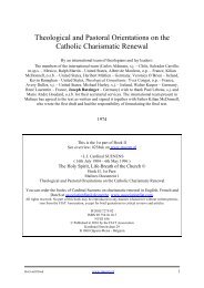 Theological and Pastoral Orientations on the Catholic Charismatic