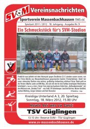 SVM-Vereinsheft Nr.9. - Sportverein Massenbachhausen 1945 eV