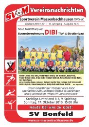 Vereinsnachrichten - Sportverein Massenbachhausen 1945 eV