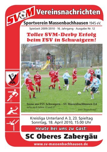 Vereinsnachrichten - Sportverein Massenbachhausen 1945 eV