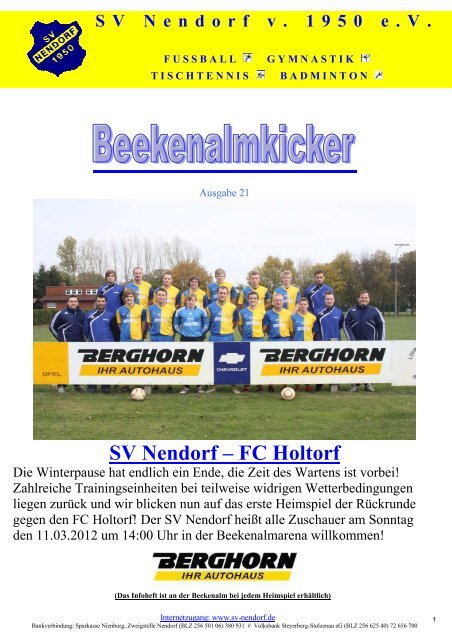 Ausgabe Nr. 21 - beim SV Nendorf