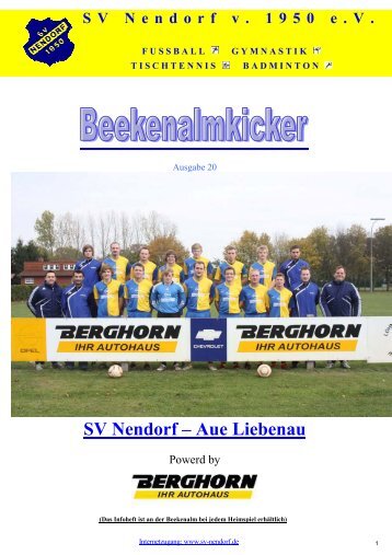 Ausgabe Nr. 20 - SV Nendorf